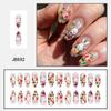 24 Pieces Almond Artificial Nail With Flower and Rabbit Glossy Press On Nail Full Cover Stick On Nail for Women Girls