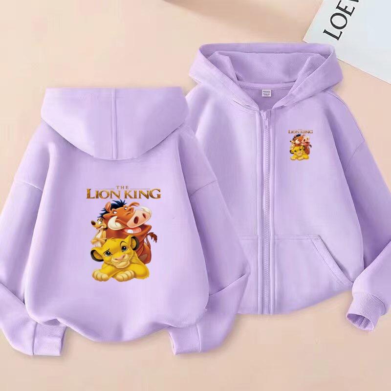 Kids Cardigan Hoodie Zipper Style Sweatshirt Girl Boy 3-12Y Leisure Fashion Long Sleeves Coat Clothes Anime Film Print Loose Top