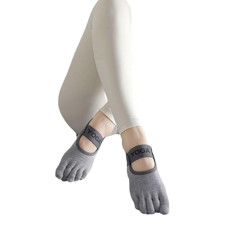 Damen Rutschfeste Rückenfreie Baumwoll Zehentrenner Yoga Socken für Tanz & Pilates