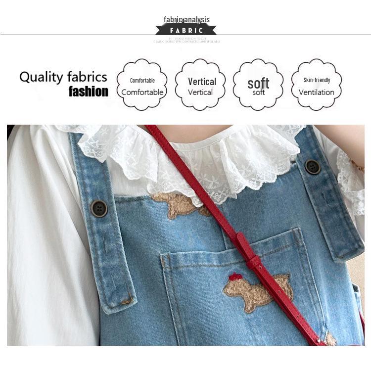 Maternity Denim Overalls & Shirt Set for Women - Spring 2026 Plus Size, Cute Design