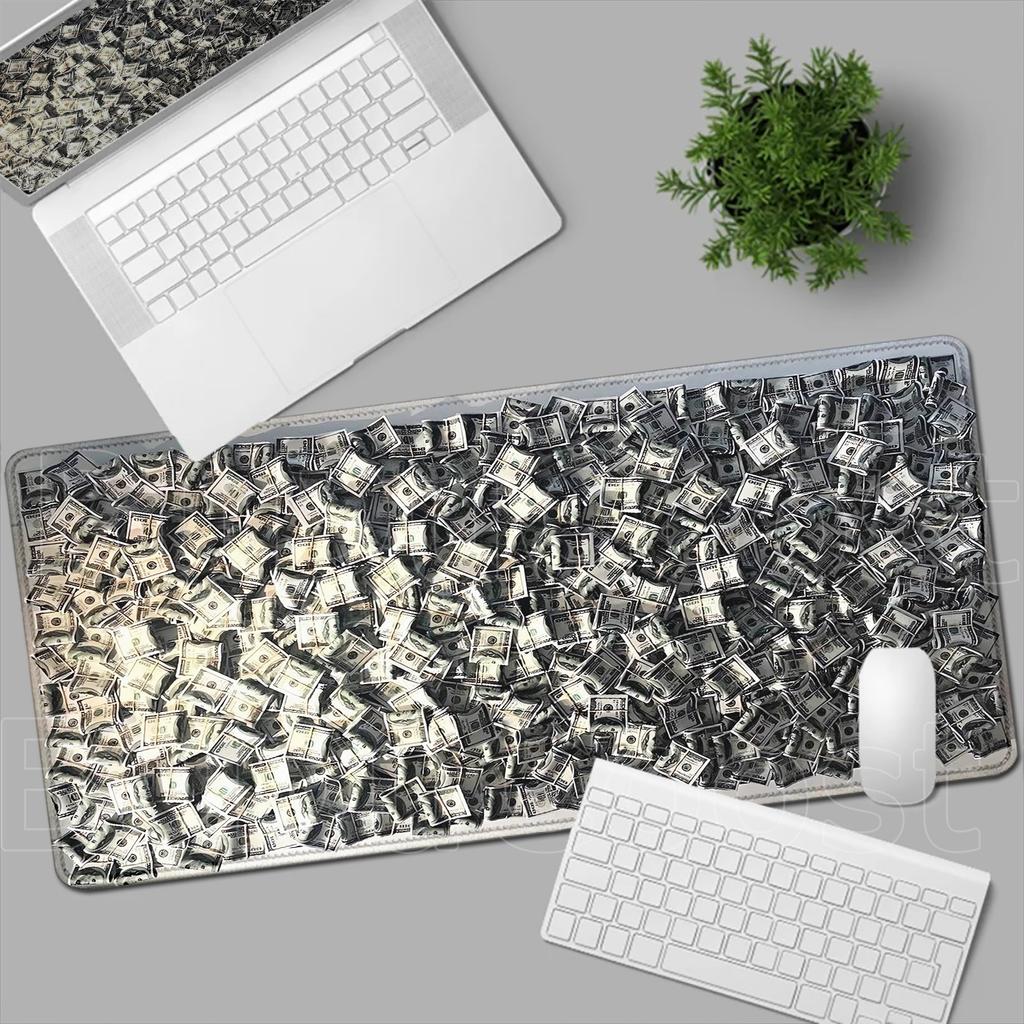 Gaming Laptop Dollar HD Printing Desk Mat Mouse Pad Pc Accessories Table Pads Deskmat Gamer Cabinet Non-slip Keyboard Mousepad