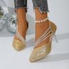 Wedding shoes bridal shoes new rhinestone wedding dress two wear not tired feet daily wear crystal high heels women