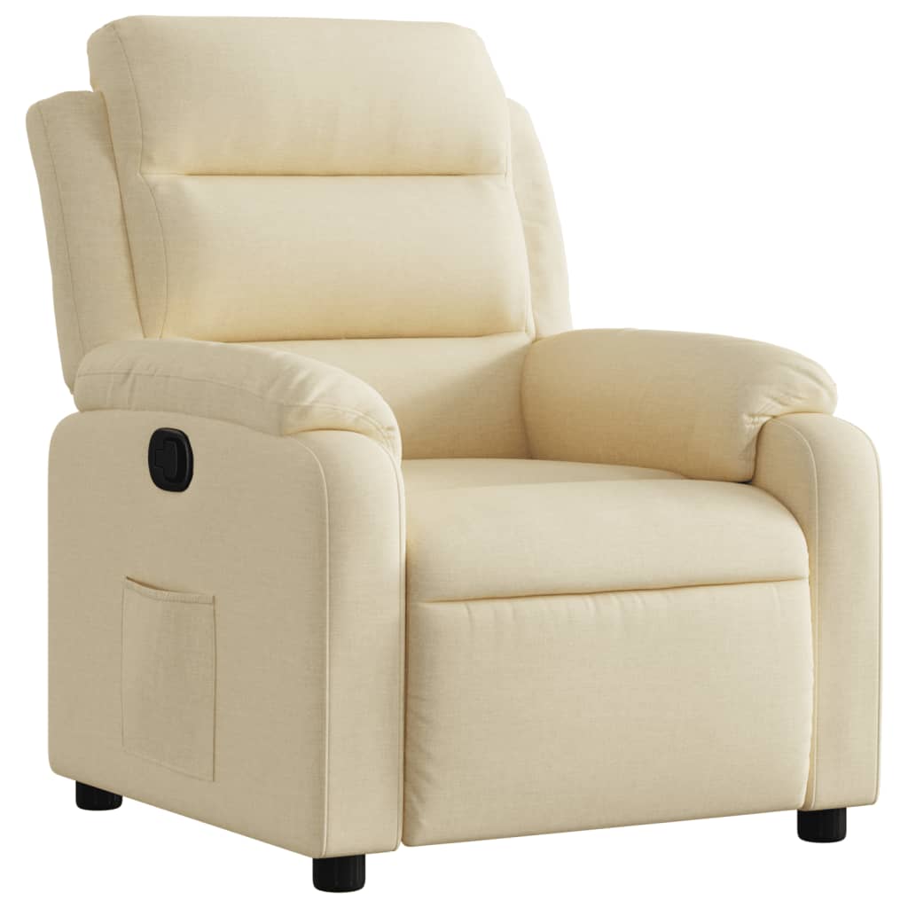 Cream Fabric Recliner Chair