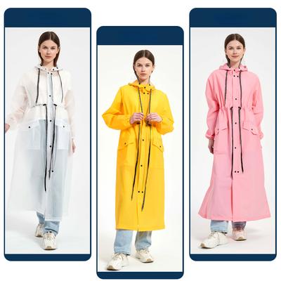 EVA Long Raincoat Unisex Male Women Rain Coats Poncho Suit Jacket Tourist Bike Ladies Running Hooded Hiking Rainwears Waterproof