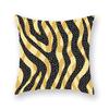 Decorative Throw Pillows Case Polyester Black Gold Geoetric Wave Cushion Cover For Sofa Home Car Bedroom 45X45Cm