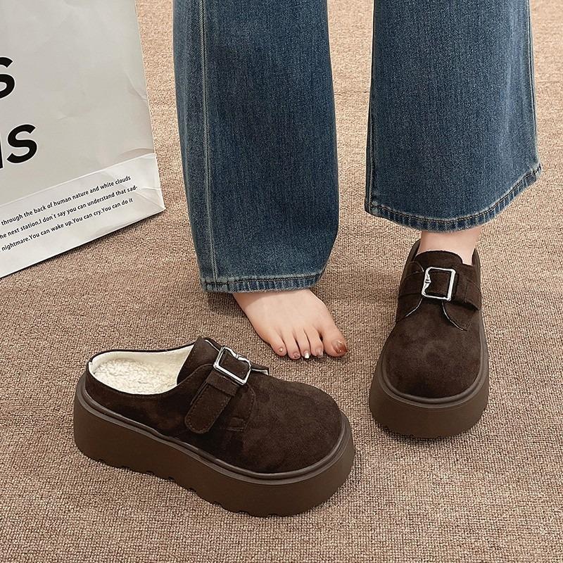 Thick-bottomed bag head half slippers, women wear a pedal to increase the height, summer and autumn new models with skirts, cool slippers