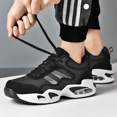 Plus Size Fashion Men's Sneaker Autumn Air Cushion Lightweight Exercise Running Shoes Leather Casual Dad Men's Shoes