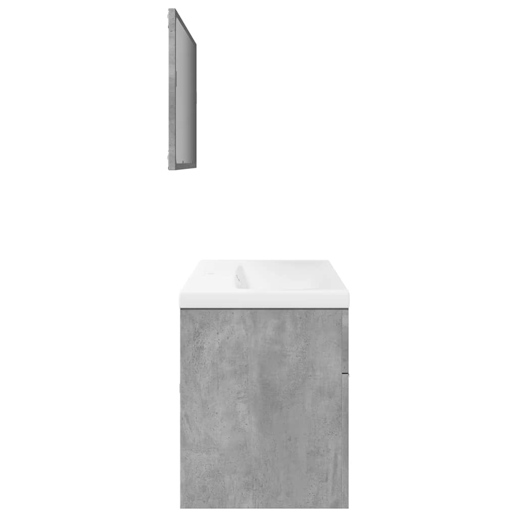 3 Piece Bathroom Furniture Set Concrete Grey Particleboard