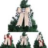 New Christmas Plaid Bow Ornament Double Layered Stylish Christmas Tree Decoration