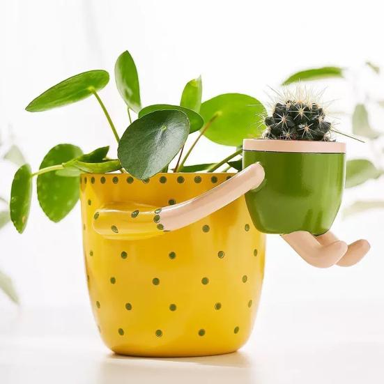 Mother And Child Planter, Resin Decorative Plant Pot, Indoor Outdoor Fun Planter for Succulents Cacti Small Houseplants