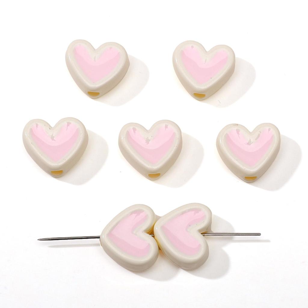 5/20Pcs Love Acrylic Beads Drip Oil Macron Series Beads For DIY Handmade Bracelets Necklaces Jewelry Making