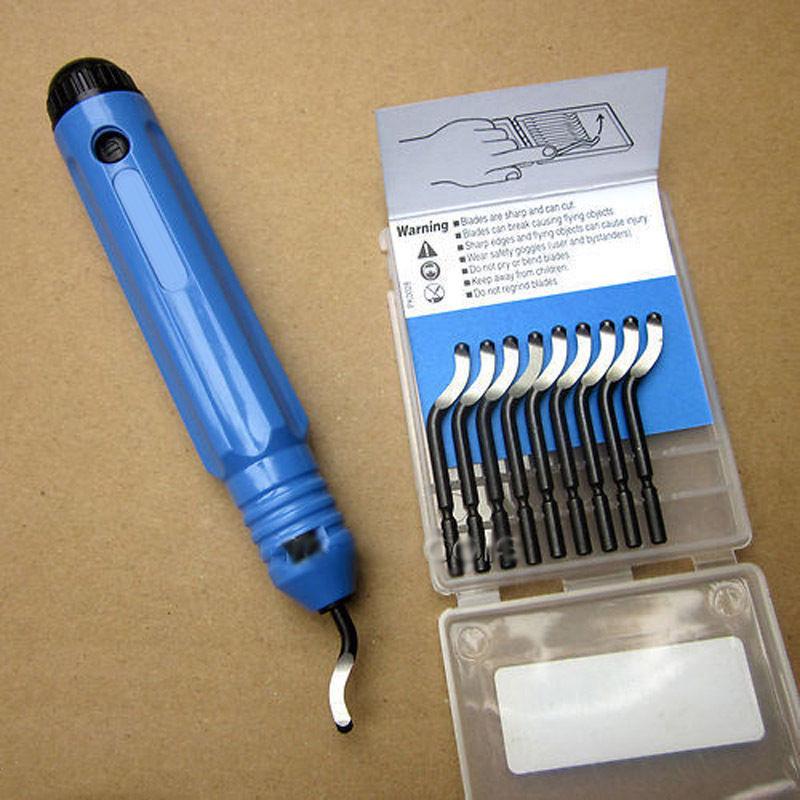 Burr Cutter Trimming Blades Scraper Deburring Tool NB1100 Burr Handle With 10 BS1010 Blades Remover Hand Tool For Wood Plastic