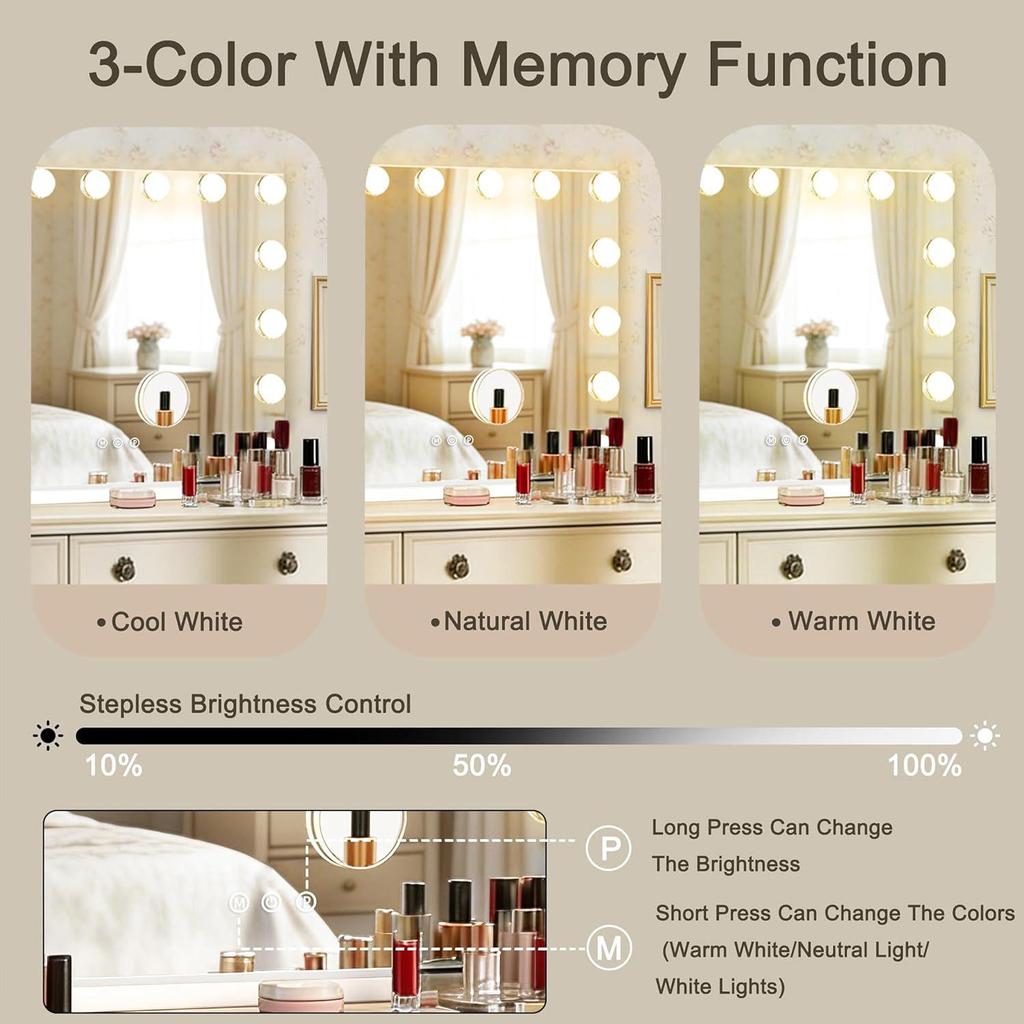Hollywood LED Makeup Mirror Light Strip: Bestseller Beauty Desk and Dressing Table Mirror.