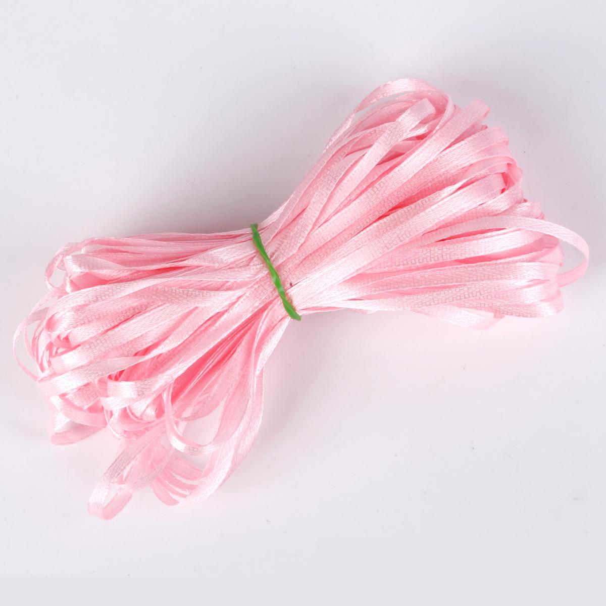 

25 ярдов атласные ленты для свадьбы, дня рождения, подарочная упаковка, рождественские принадлежности для Хэллоуина, фестиваля, ленты для рукоделия своими руками 3mm 25yards светло-розовый