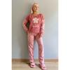 Damen-Pyjama-Set aus Plüsch mit Schneeflockenmuster