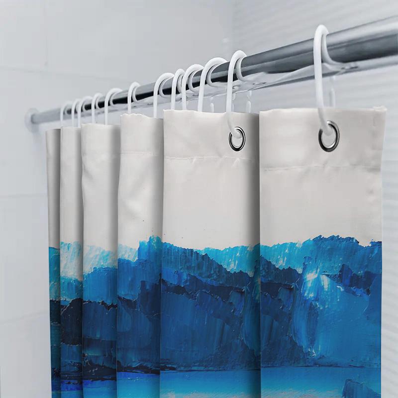 Stunning Blue Waterfall Shower Curtain: Artistic Landscape Design In 3D Print Fabric Perfect for Bathroom Decor