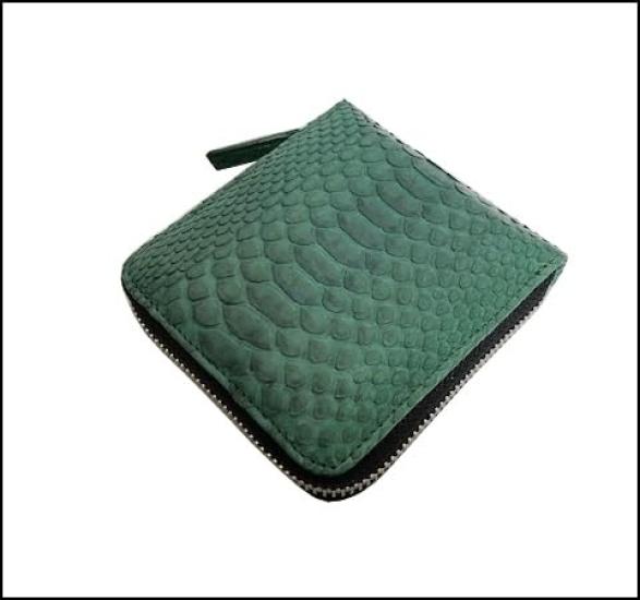 Godin Round Folding Wallet sppw8002cp.DGR (Dark Green) Diamond Python Short Wallet