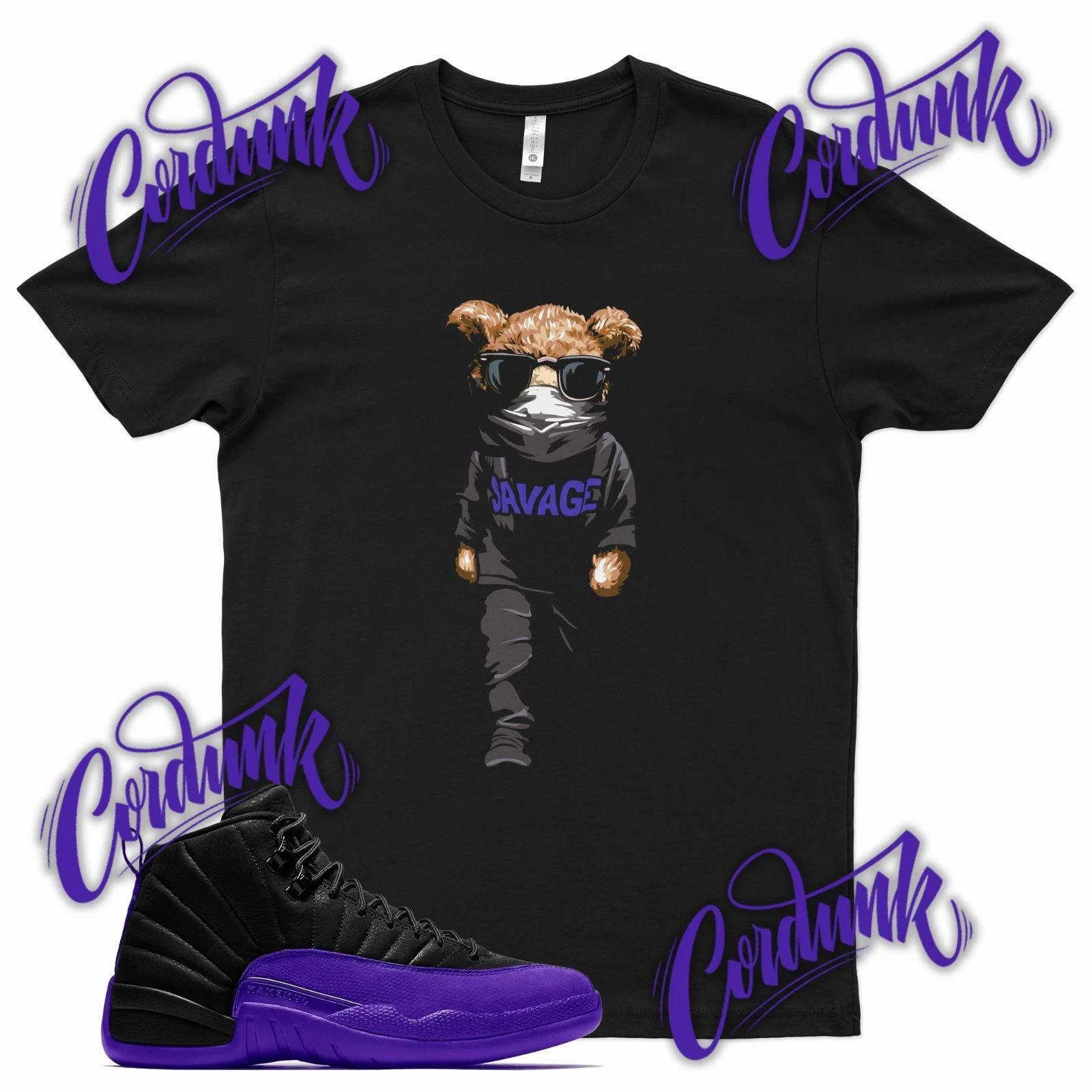 Черная футболка SAVAGE BEAR Sneaker match J1 12 Dark Concord 11 WMNS Low M