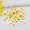 100pcs Flat Round Spacer Beads 18K Gold Plated Necklace Spacer Beads  Jewelry Making Accessory