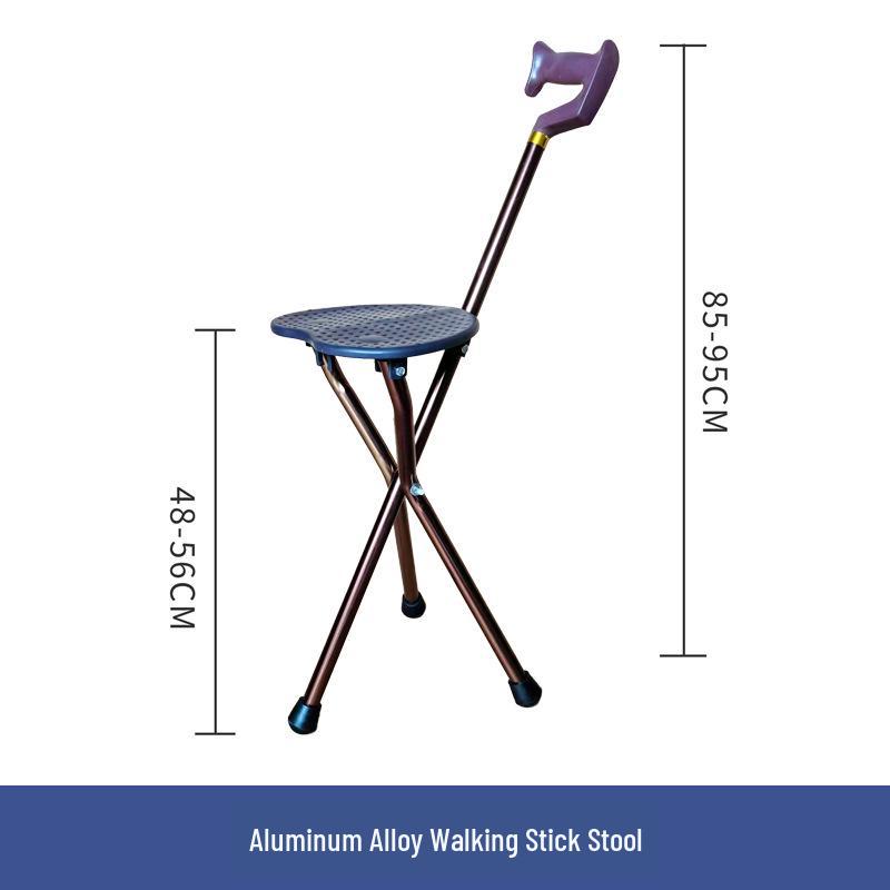 Multifunctional Aluminum Alloy Cane with Enlarged Seat Board