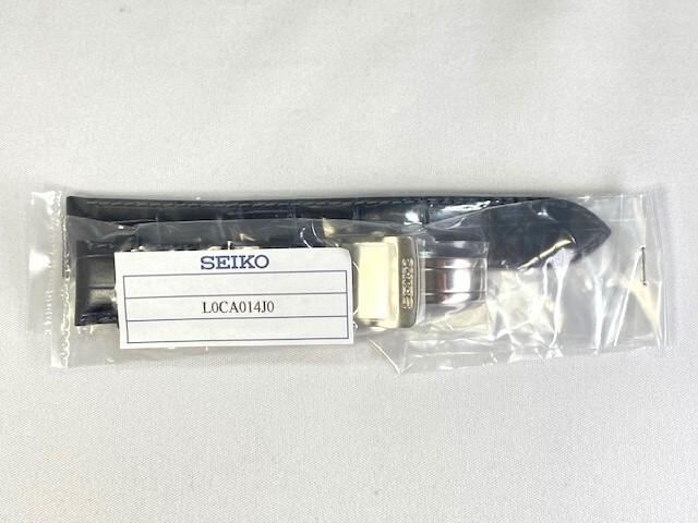 L0CA014J0 SEIKO Mechanical 20mm Genuine Leather Strap with Calfskin Dark for via Buckle, Embossed, Blue, SARG015/6R15-02V0 (Ships Nekoposu)