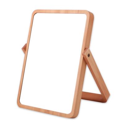 Tabletop 27 X Wooden Natural Makeup Wall Adjustable Wood Mirror (Aupul) Mirror, 20cm, Mirror, Wood, Mirror, Mountable, Angle, Makeup, Stand,