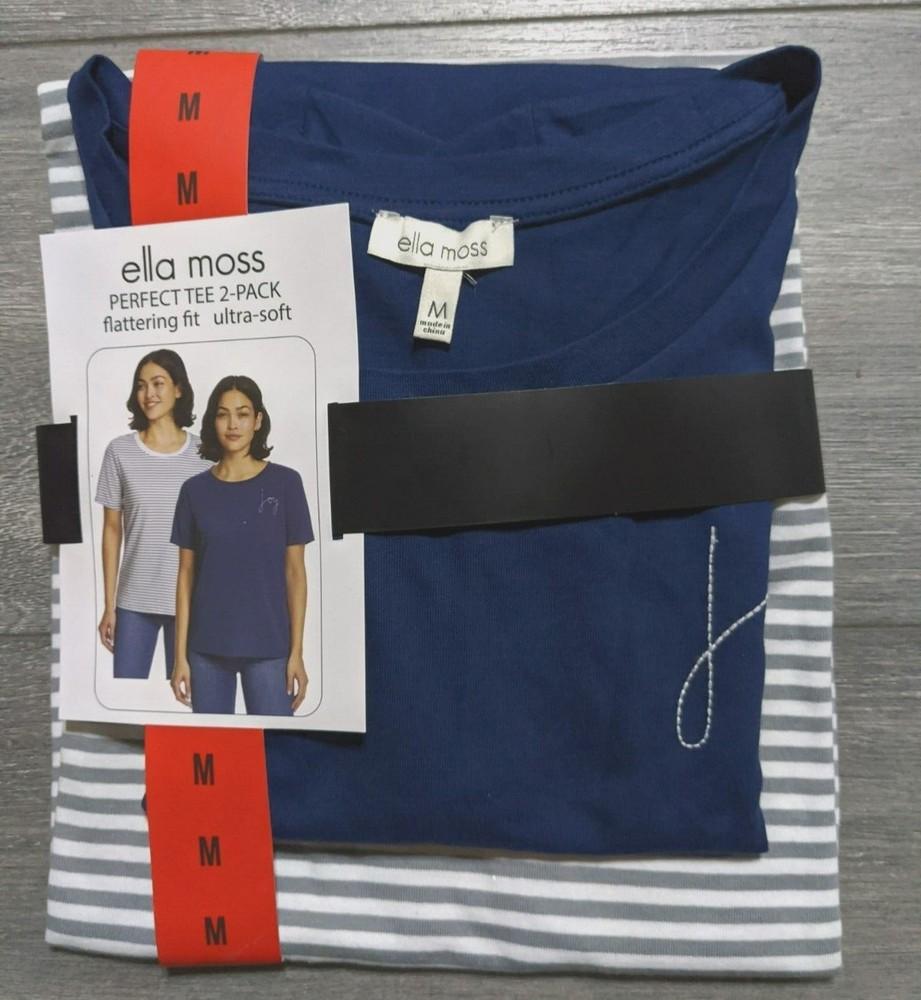 ELLA MOSS Shirt Adult Medium 2-PACK Perfect TEE  JOY  Ultra-Soft Womens Unisex T-Shirt XXXL