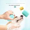 1pc Summer Pet Bath Brush, Silicone Massage Rubber Grooming Tool with Shampoo Storage for Dogs and Cats