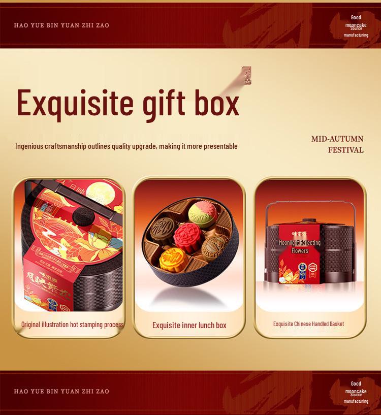Wei Zi Yuan 2-Layer Mooncake Gift Box - 10 Cakes, 10 Flavors, 410g - Cantonese Five Nuts Mid-Autumn Festival Box