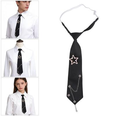 Jk Uniform Punk Krawatte Metallkette Perlen Kragen Japan Jk seifuku Cosplay Vorgebundene Krawatte Schulmädchen JK Anzug Halsband