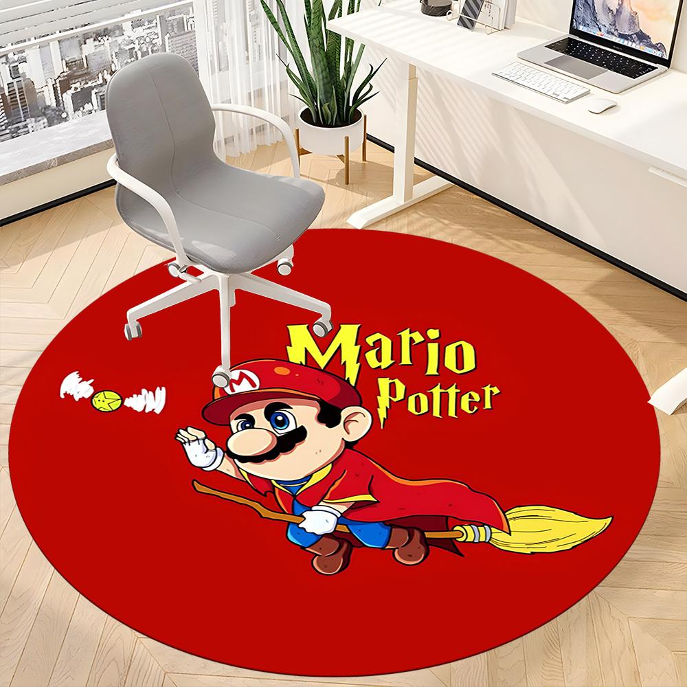 1PC Mario Potter Office Round Area Rug, Indoor Mat Suitable For Office, Under Office Chairs Bedroom Living Room Home Decor, Room Deco1101