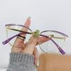 Cat Eye Anti Blue Light Reading Glasses Women Brand Designer Double Colors Metal Frame Fashion Pink Optical Eyeglasses Spectacle