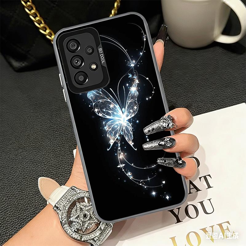 Beautiful Purple Butterfly Shockproof Phone Case for Samsung A17 A16 A15 A14 A37 A57 A36 A56 A26 A35 A55 A25 A34 A54 A24 A13 A23