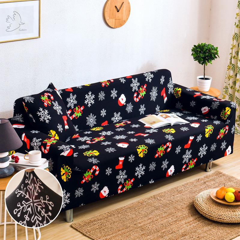 Christmas Sofa Slipcovers Stretch Sofa Cover for Living Room Kids Pets All Inclusive Couch Cover Non Slip Furniture Protector