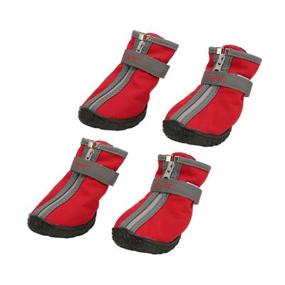 4 Stück Hunde-Booties Gummi Atmungsaktiv Weiche Sohle Rutschfest Wasserdicht Abriebfest Hunde-Wanderschuhe für Outdoor-Sport