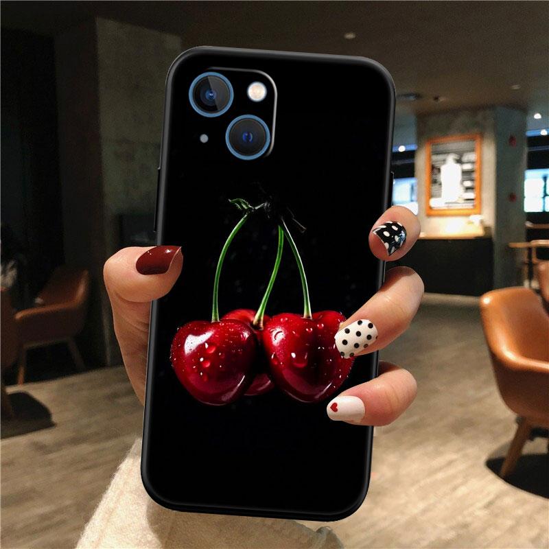 Kirsch Sommerfrucht Hülle für Samsung A11 A12 A13 A15 A52S A53 A55 A56 A70 A71 A72 A73 F06 F16 F56 S10 Plus S10e