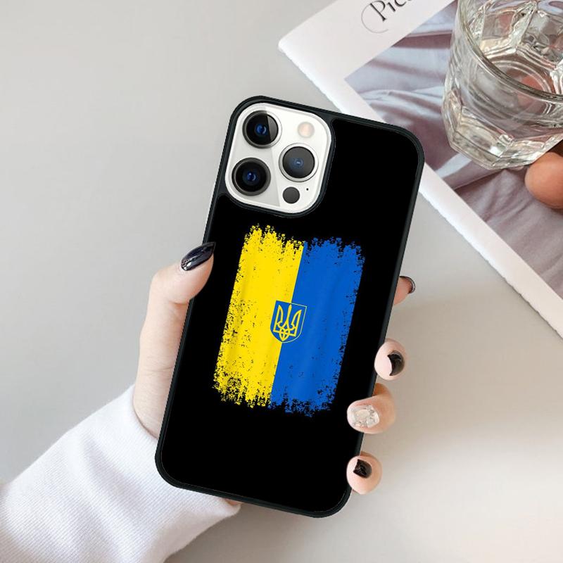 

Vintage U=kraine Flag Painted Bling Phone Case For iPhone 17 Air 16 15 14 Ma Plus 11 12 13 Pro Ma Cover coque iPhone 13