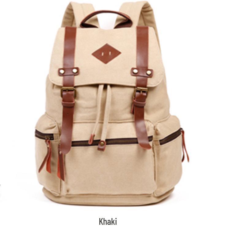 

Унисекс холщовый рюкзак: Альпинизм, Спорт, Путешествия, Студенческая сумка для ноутбука в стиле колледжа и корейского тренда 17 inch хаки