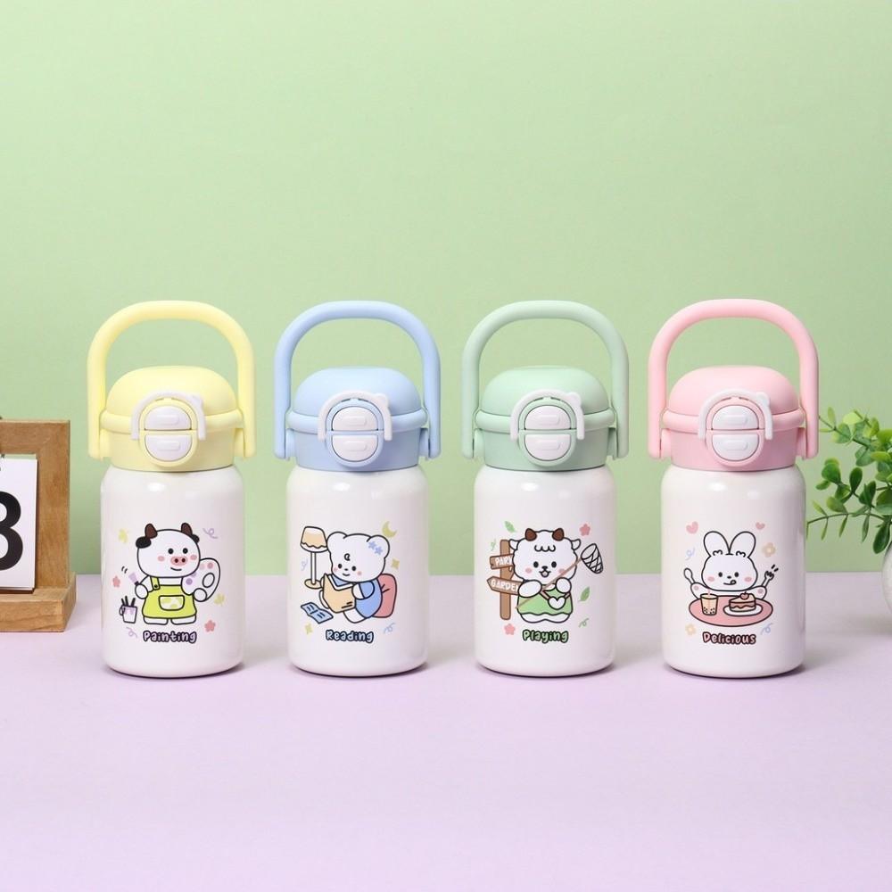Cute Cartoon Insulated Cup 400ml Baby Water Bottle New Vacuum Cup for Office Workers