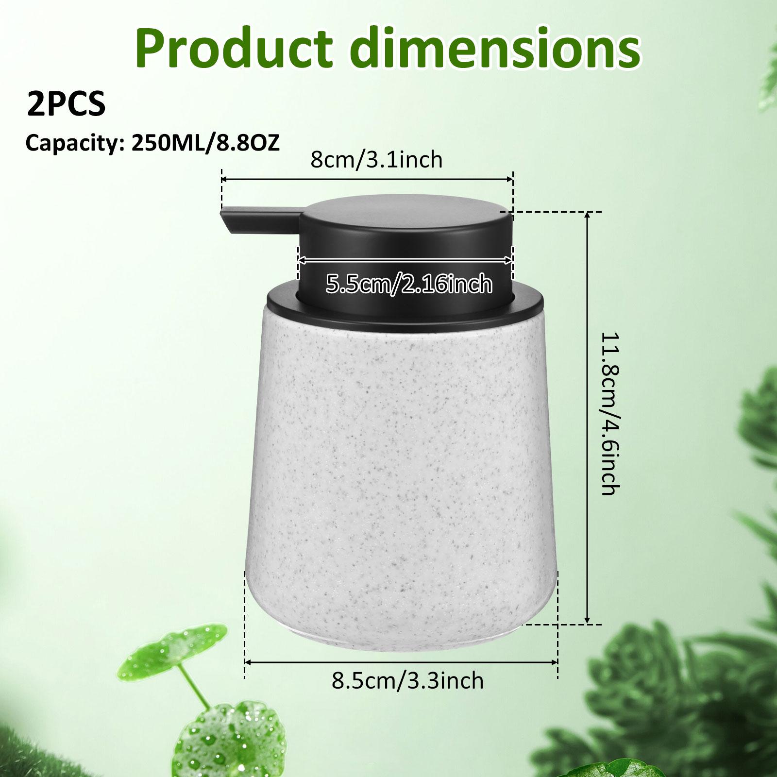 2Pcs Hand Foaming Dispenser Refillable Bathroom Hand Soap Dispenser for Foaming Facial Cleanser Hand Soap Shampoo Shower Gel