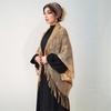 Elegante Sciarpa Avvolgente da Donna per Abito da Sera Colore Unico Scialle Leggero Frange Traforate Lunga Coprispalle