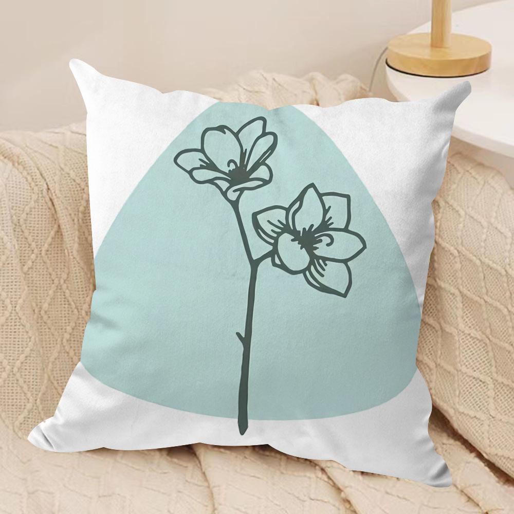Minimalist Plants Cushion Cover Short plush Doublesided Print Square Throw Pillow Covers Sofa Home Cushion Decor