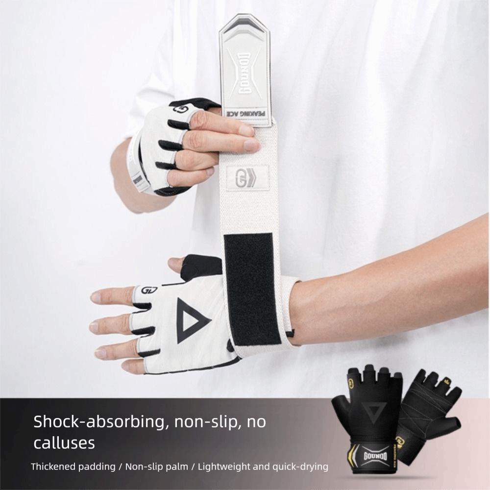 1 Pair Anti-Slip Cycling Gloves Breathable Half Finger Gloves Fitness Gloves  Weightlifting