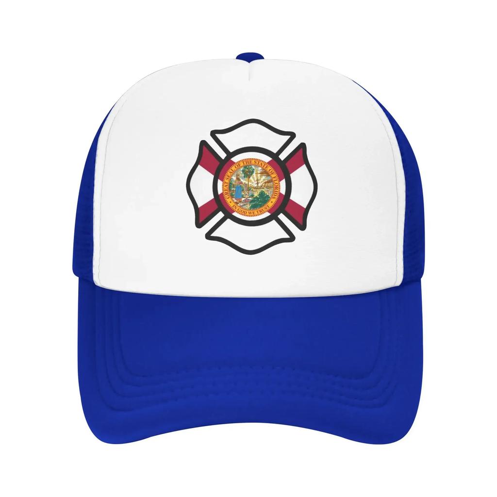 Florida Firefighter Maltese Cross Sport Mesh Baseball Caps For Mens  Camping Female Beach Sun Hat Trucker Cap