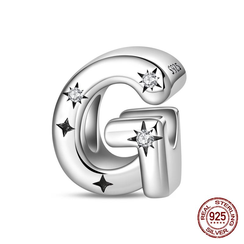New Original 100% Copper Starlight 26 Letters A-Z Beads Fit Original Pand Bracelet Diy Jewelry Making Women'S Gift