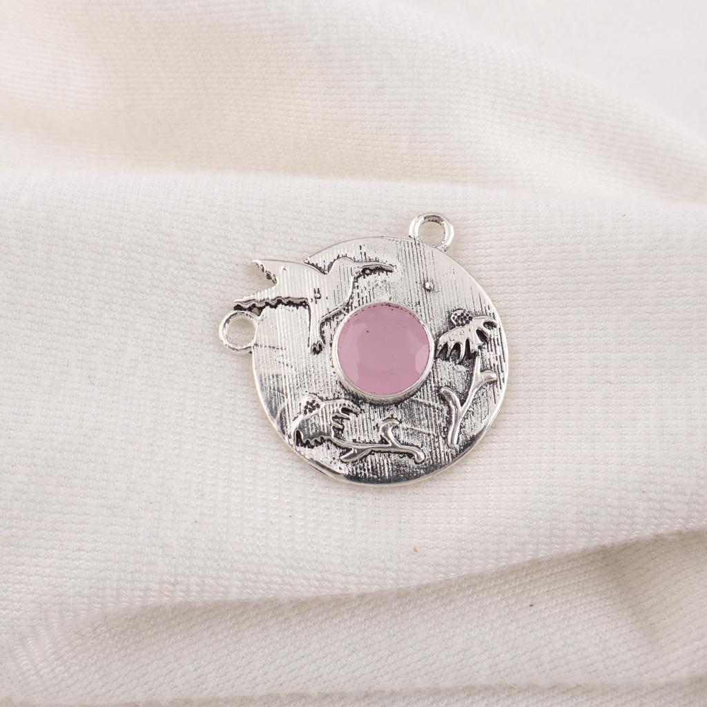 Rose Chalcedony Handmade Gemstone Pendant, 925 Solid Sterling Silver Pendant Antique Jewelry, Pendant For Engagement Gift