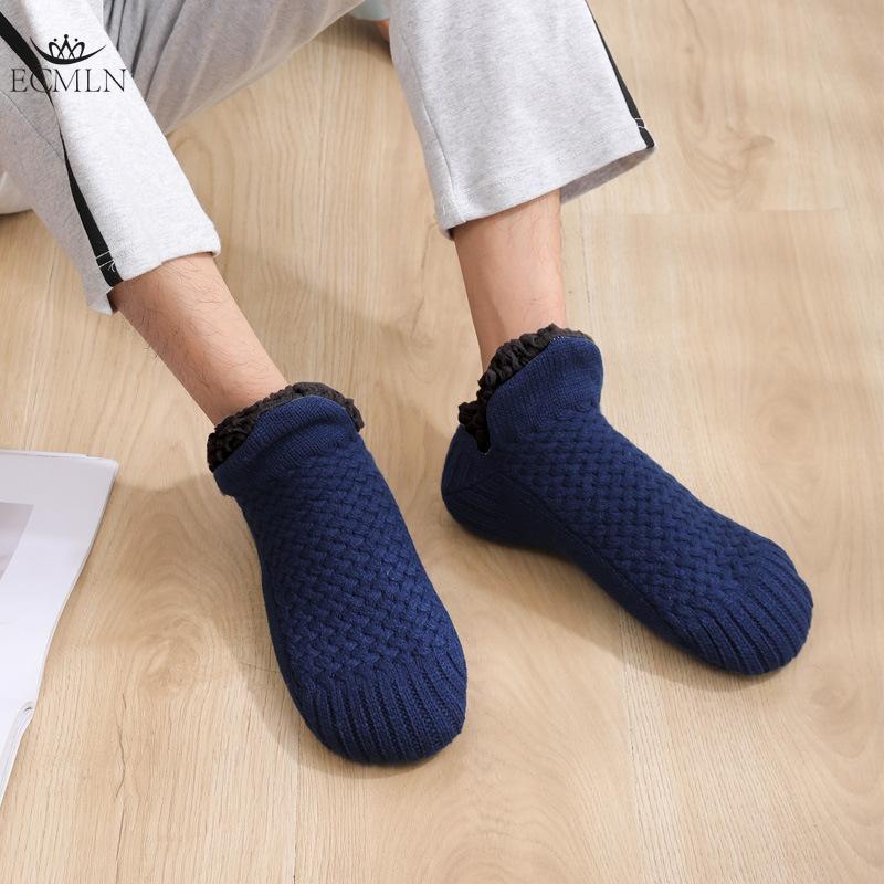 Women Men Non Slip Knitted Slipper Socks Thick Lined Cosy Winter Fluffy Bed Slippers Socks
