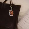Cartoon Cat Keychain Pendant 2D Acrylic Thick Sling Lobster Clasp Keyring Car Bag Accessories Christmas Party Gift