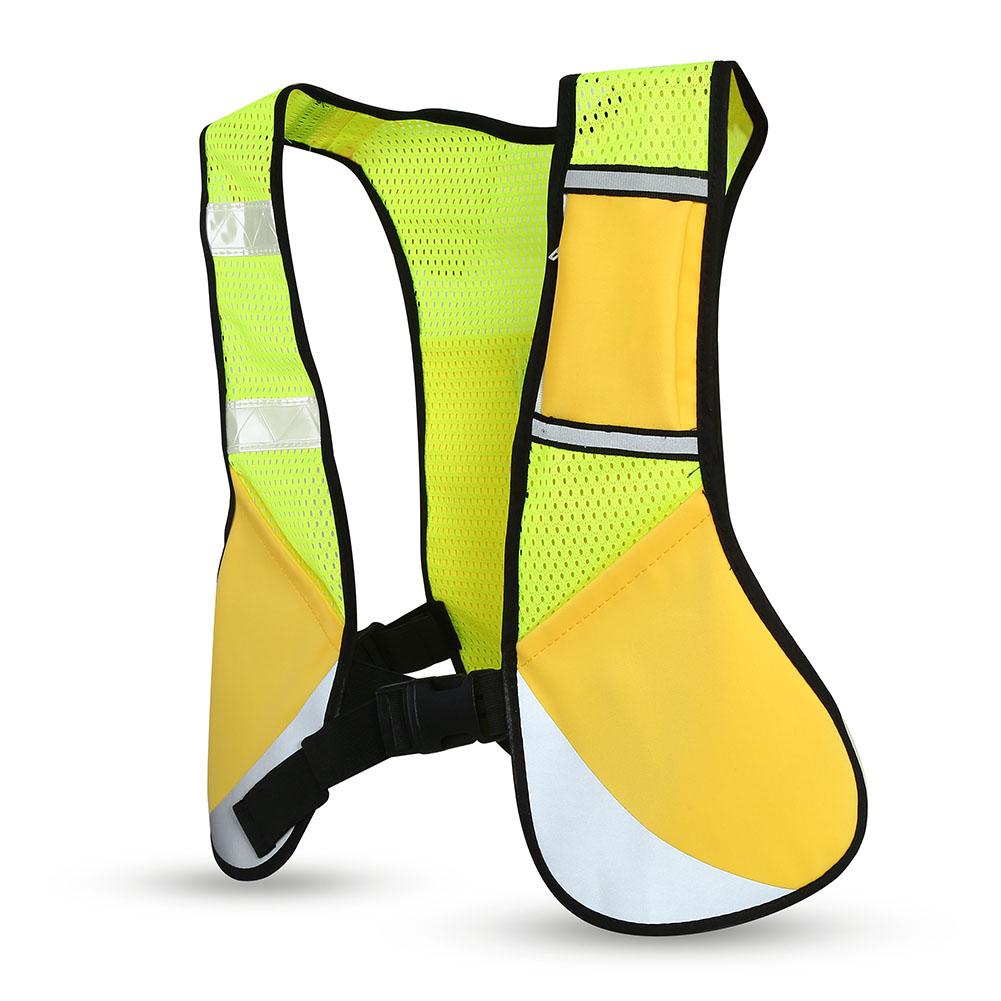 Multi function Night Sporting Reflective Cycling Running Vest Hiking Jacket (Yellow)