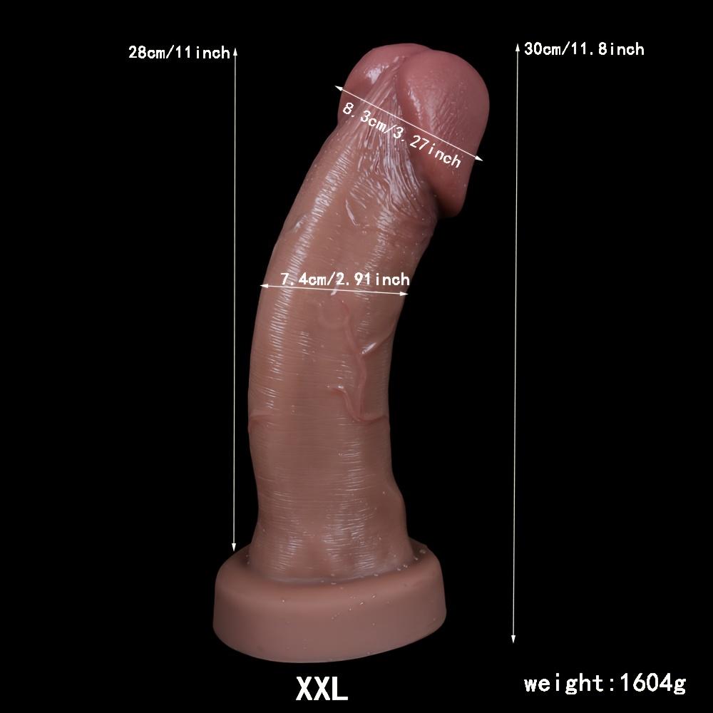 Extra Large Mushroom Head Dildo – 11.8" Long, 2.9" Wide Thick Silicone Penis with Strong Suction Cup, Hands-Free Huge Realistic Adult Toy